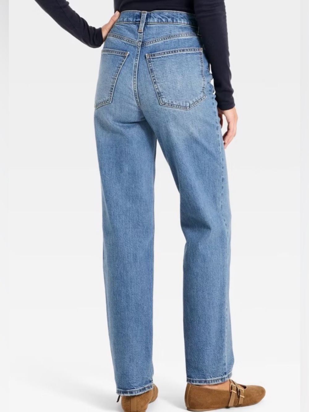 Women's Highest-Rise Vintage Straight Jeans Universal Thread Vintage Medium Wash - Picture 2 of 9